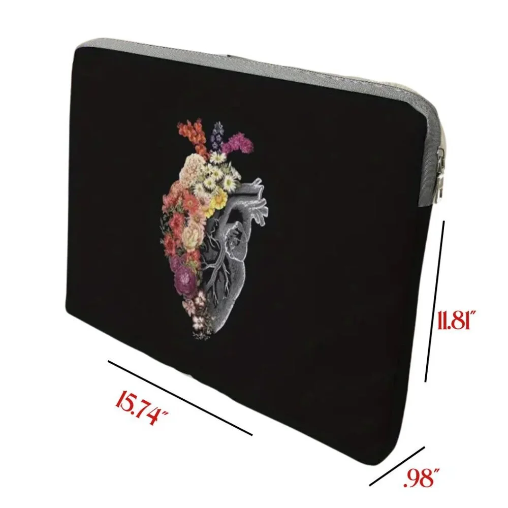 Anatomical Floral Heart Padded Water Resistant 15